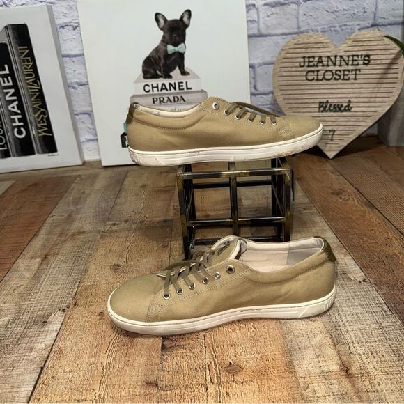 Birkenstock Arran Women’s Taupe Tan Canvas Lace Up Sneaker Size EURO 41 L 10 - Picture 3 of 10